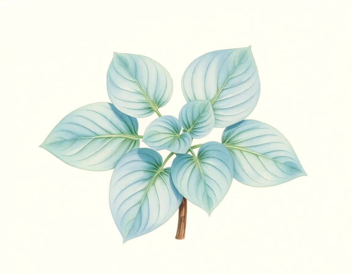 Watercolor illustration of Hosta 'Birds of Happiness'