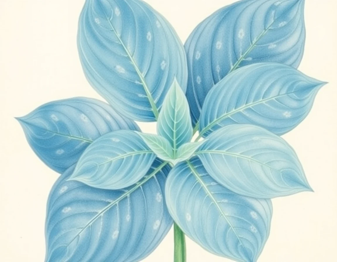 Watercolor illustration of Hosta 'Birth of the Blues'