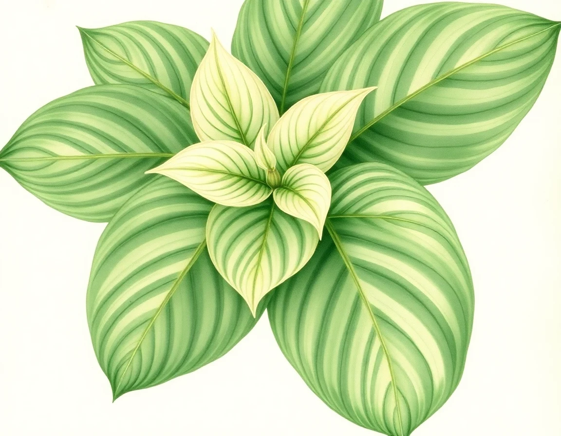Watercolor illustration of Hosta 'Black Beauty'