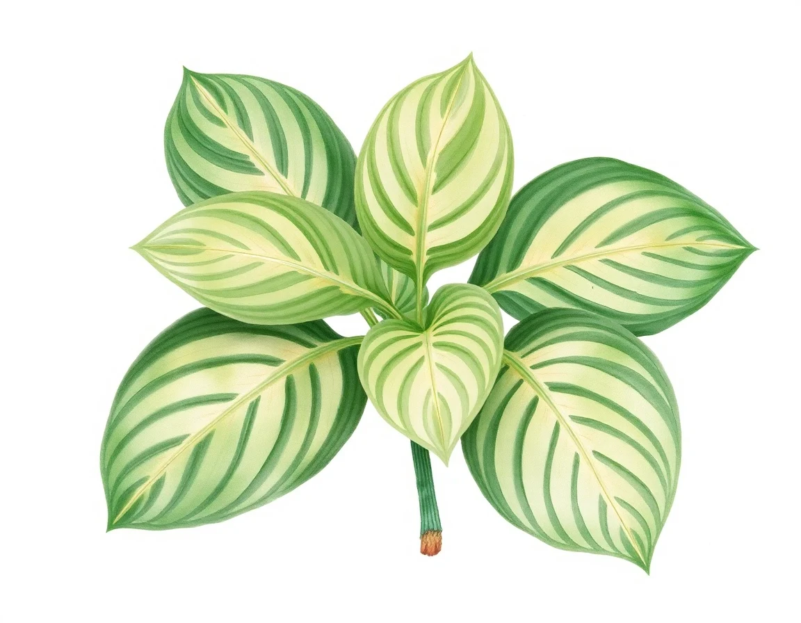 Watercolor illustration of Hosta 'Black Hills'