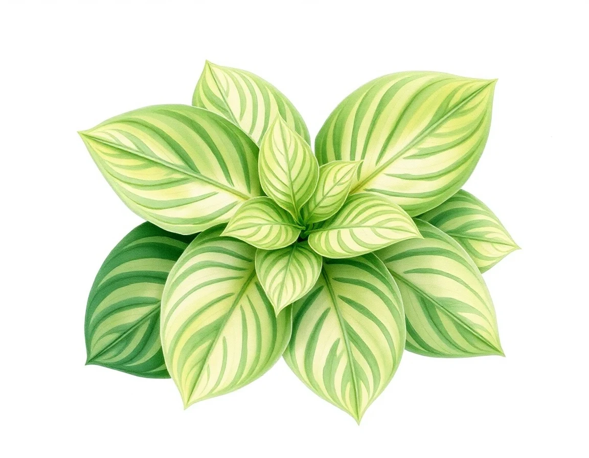 Watercolor illustration of Hosta 'Black Jack Chew'