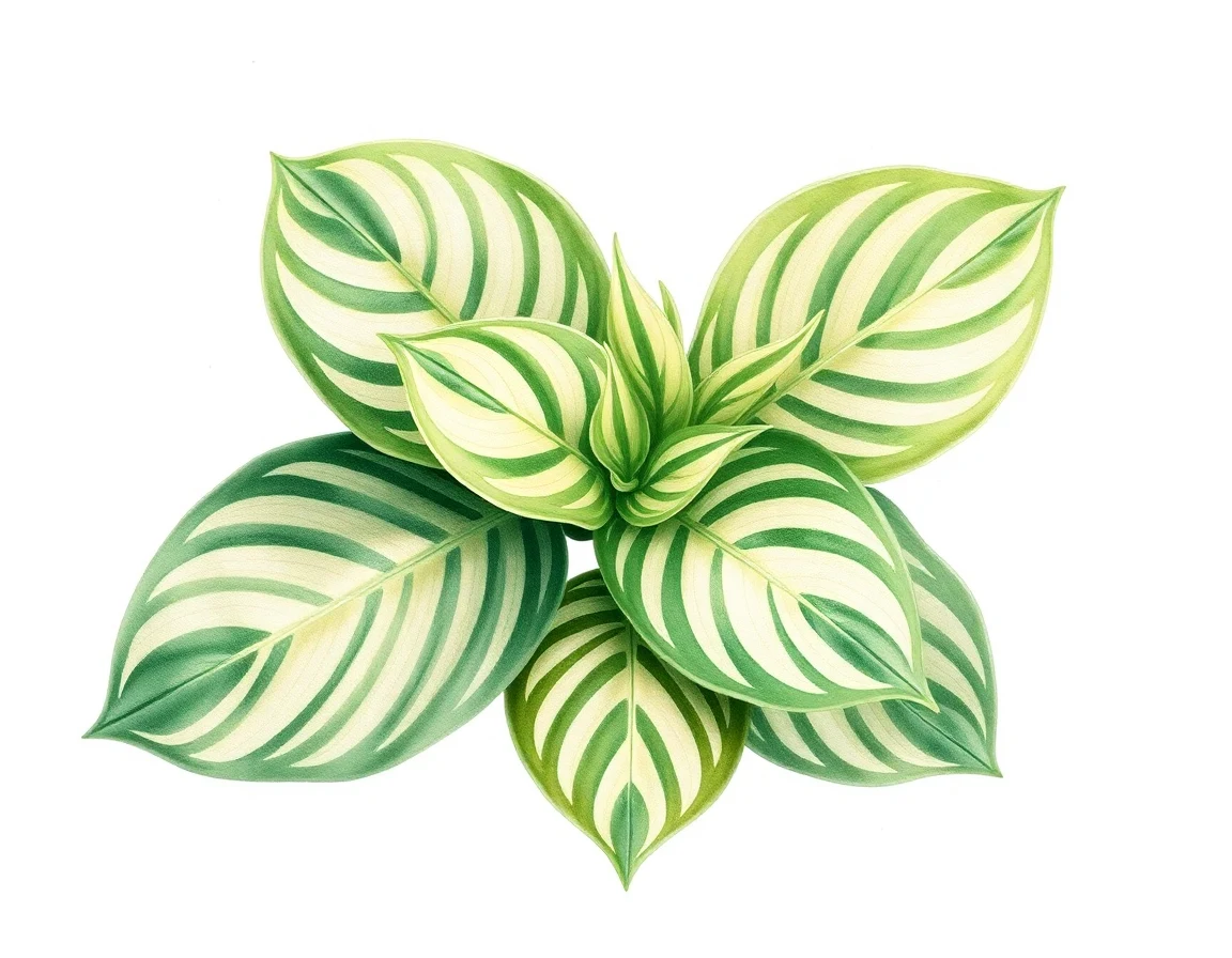 Watercolor illustration of Hosta 'Black Pearl'