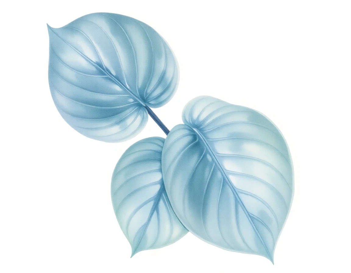 Watercolor illustration of Hosta 'Black Thunder'