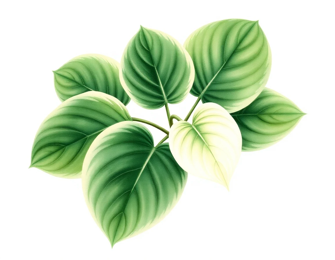 Watercolor illustration of Hosta 'Black Tie Affair'