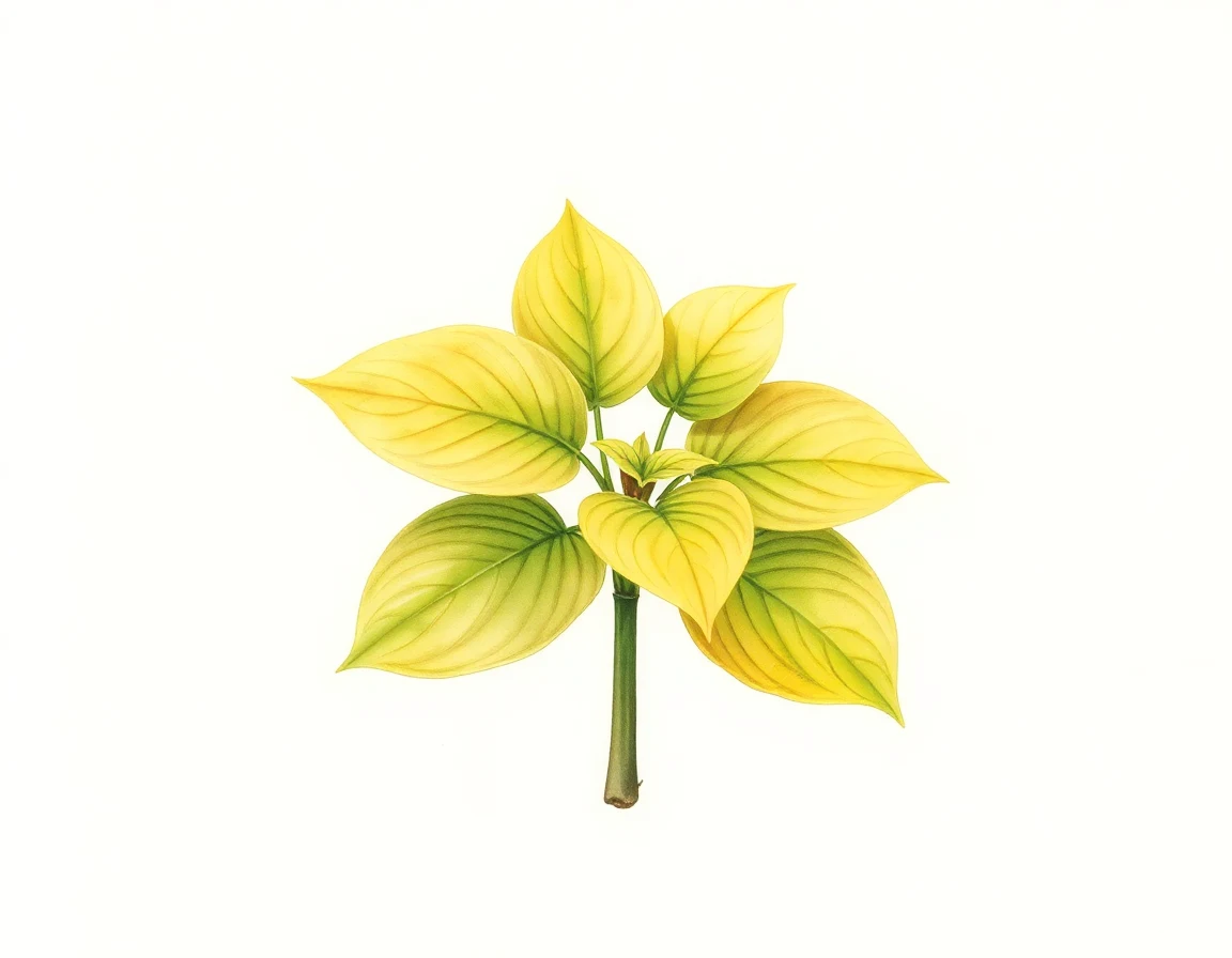 Watercolor illustration of Hosta 'Blackfoot'