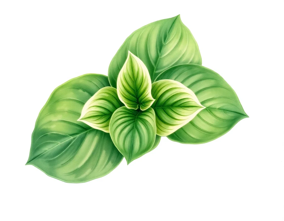 Watercolor illustration of Hosta 'Blade Runner'