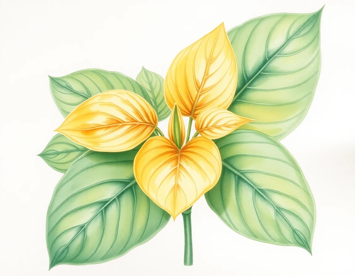 Watercolor illustration of Hosta 'Blast Off'