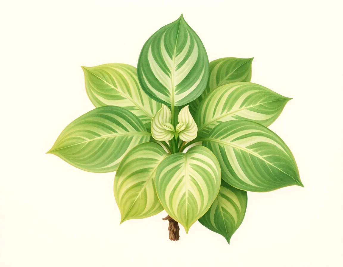 Watercolor illustration of Hosta 'Blauglut'