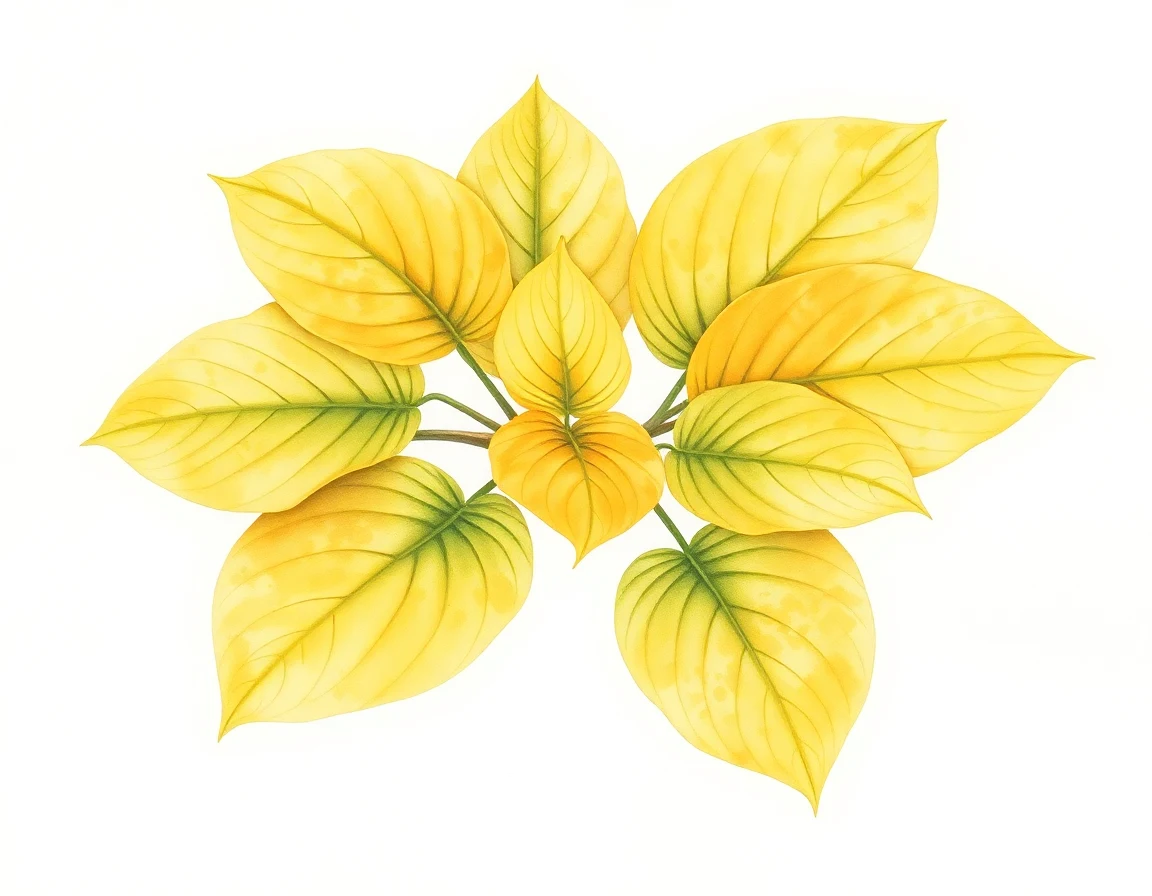 Watercolor illustration of Hosta 'Blaugold'