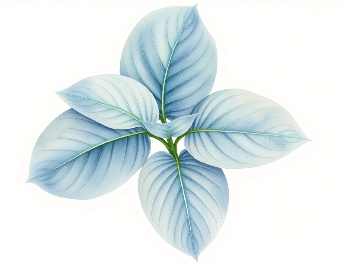 Watercolor illustration of Hosta 'Blauspecht'