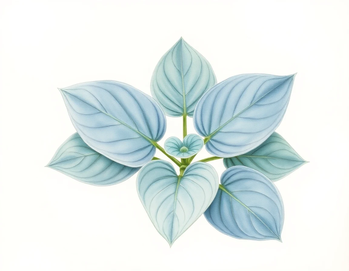 Watercolor illustration of Hosta 'Blazer'