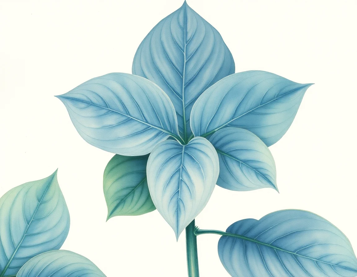 Watercolor illustration of Hosta 'Blazing Saddles'