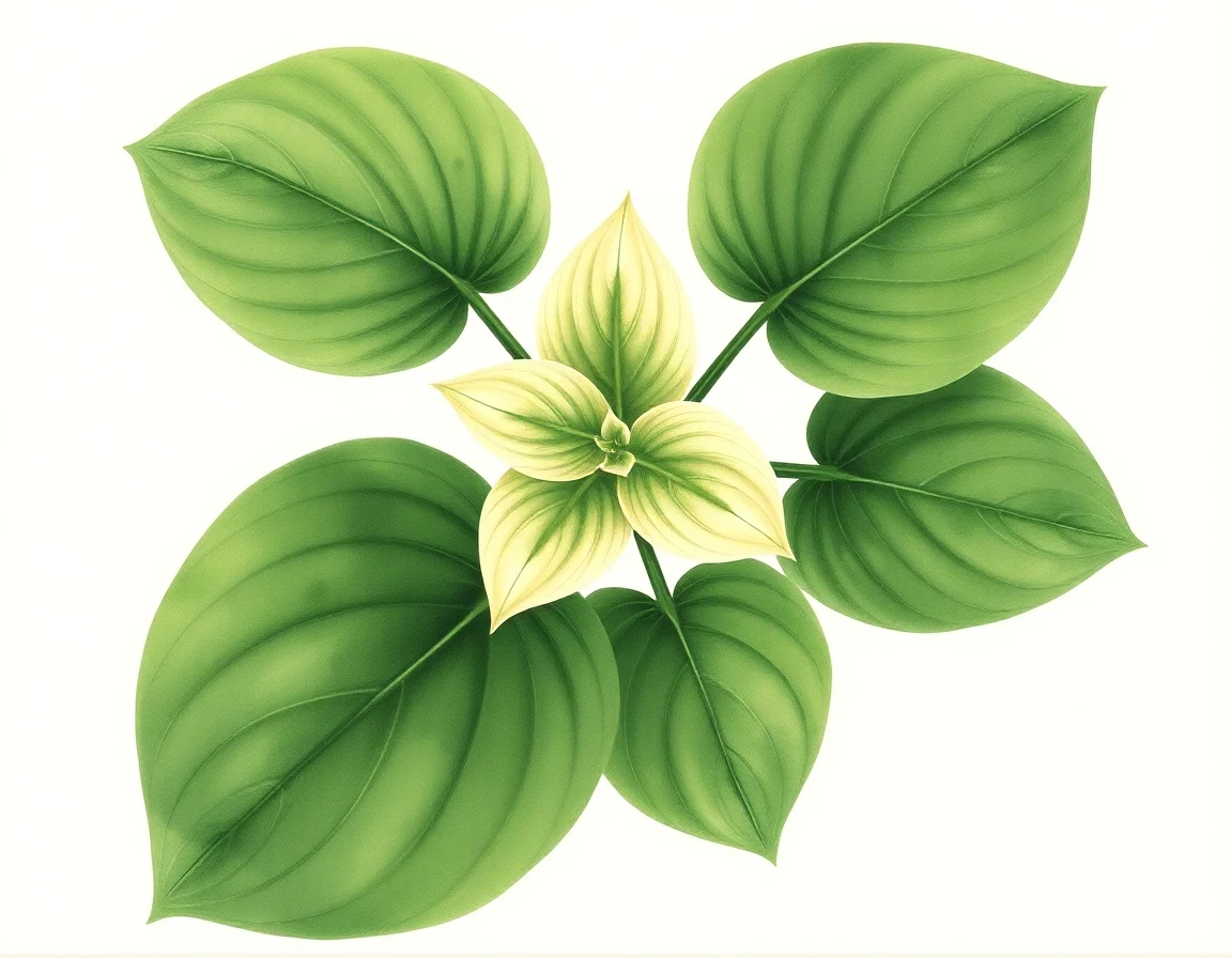 Watercolor illustration of Hosta 'Blessings'