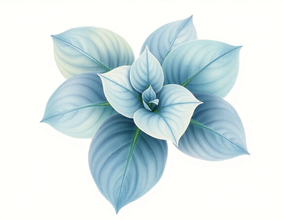 Watercolor illustration of Hosta 'Blissful'