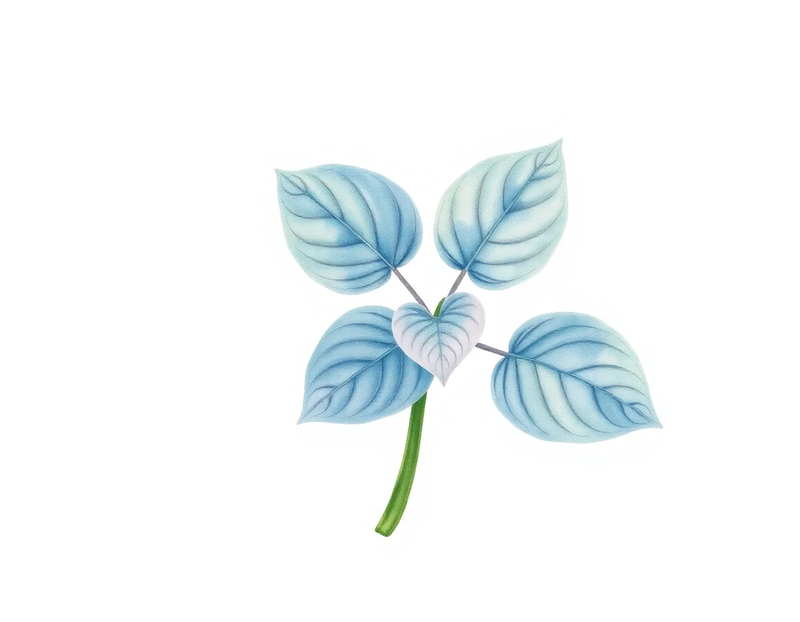 Watercolor illustration of Hosta 'Blitz'