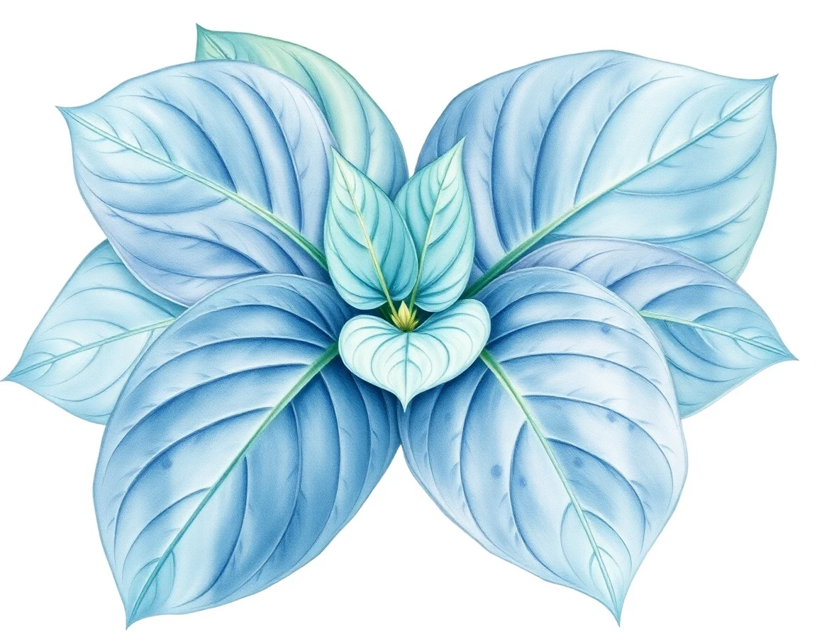 Watercolor illustration of Hosta 'Blockbuster'