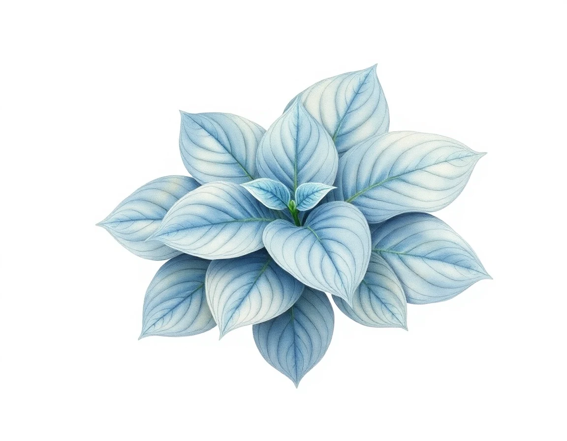 Watercolor illustration of Hosta 'Blonde Elf'