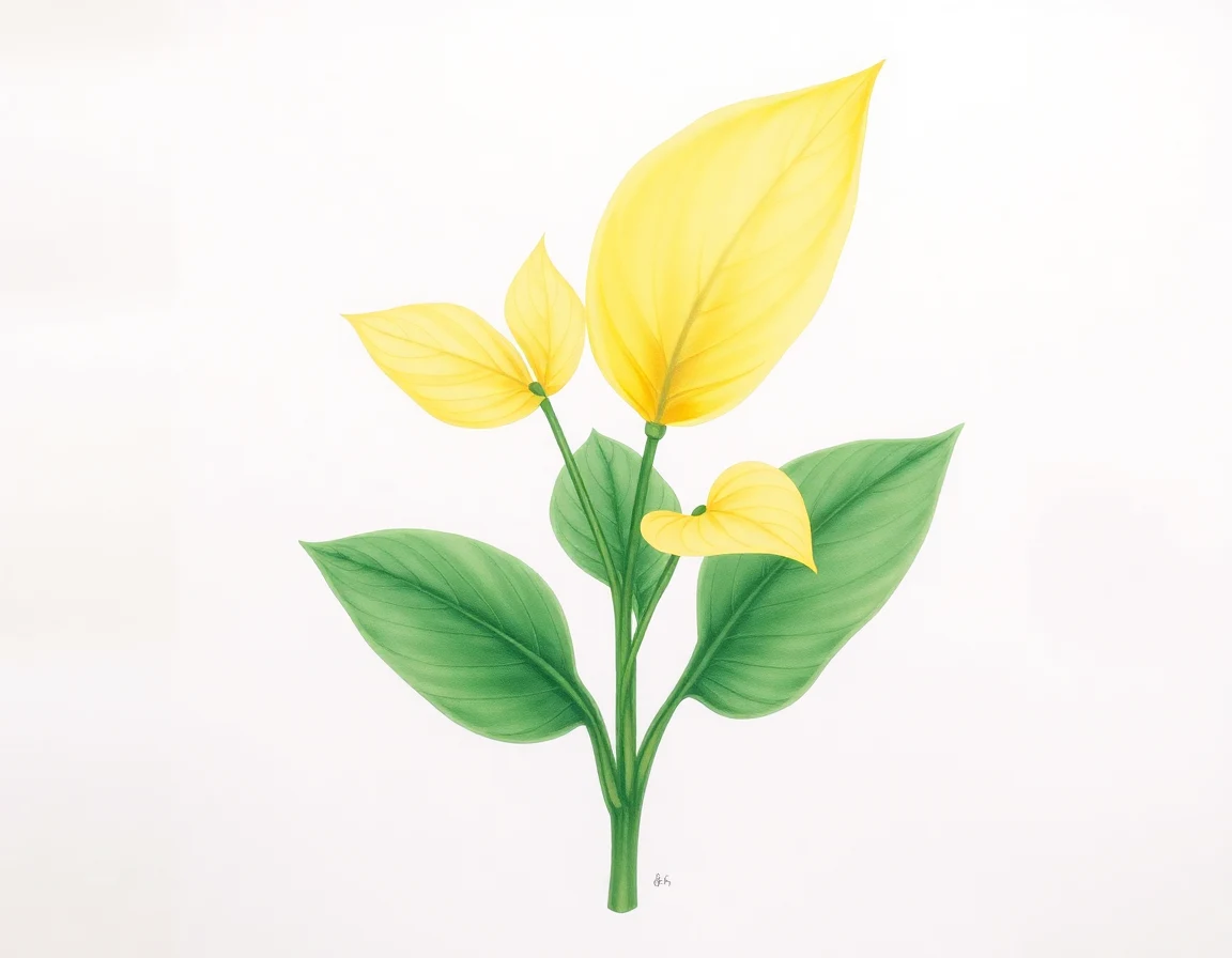 Watercolor illustration of Hosta 'Blondie'