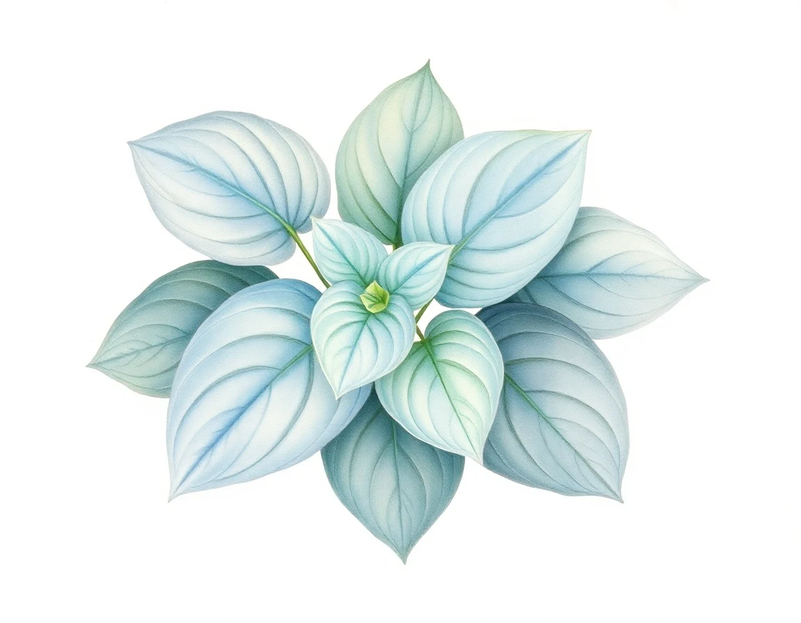 Watercolor illustration of Hosta 'Blue Belle'