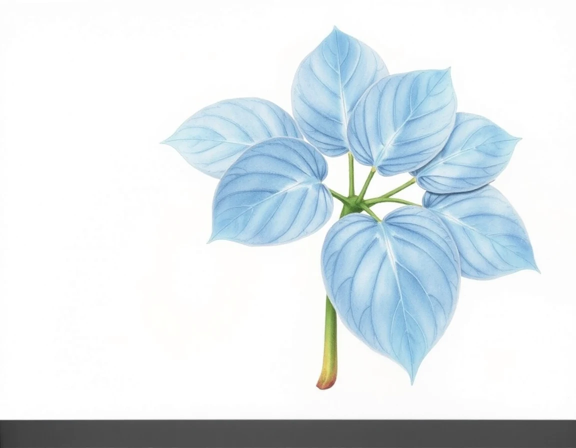 Watercolor illustration of Hosta 'Blue Butterfly'