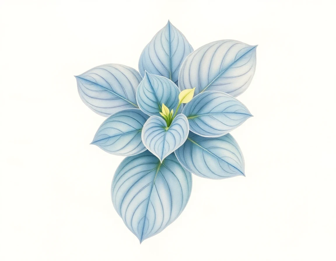 Watercolor illustration of Hosta 'Blue Canoe'