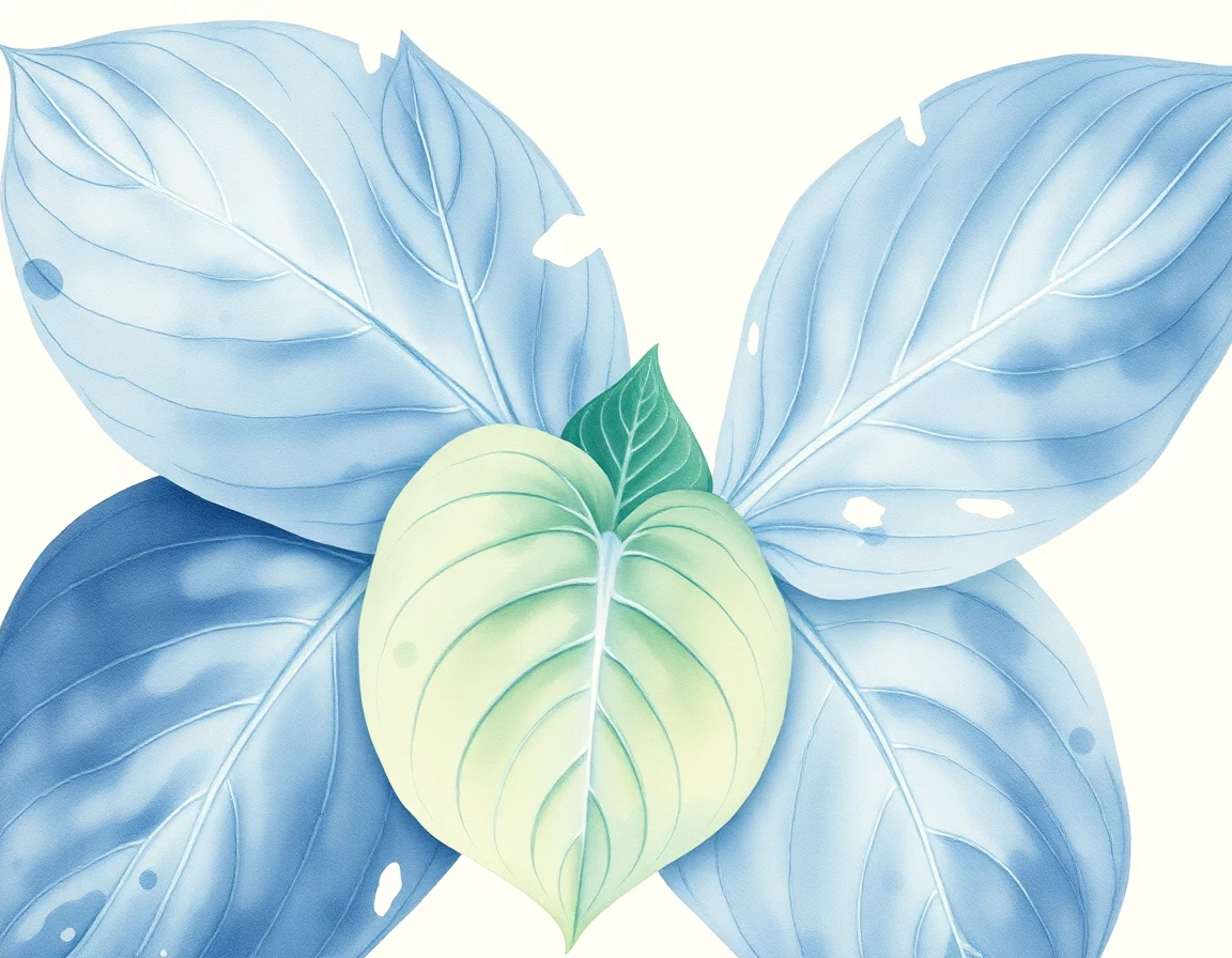 Watercolor illustration of Hosta 'Blue Chiffon'