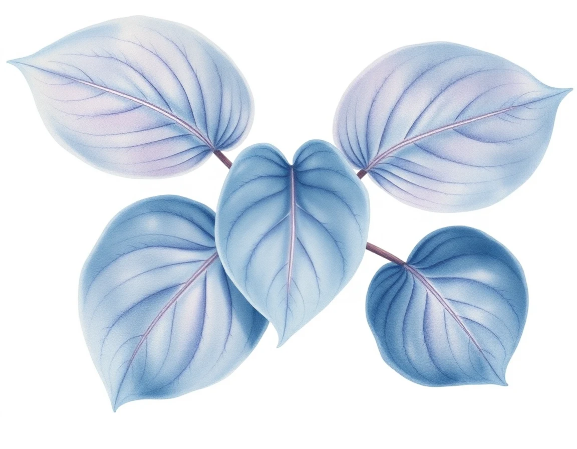 Watercolor illustration of Hosta 'Blue Fan Dancer'