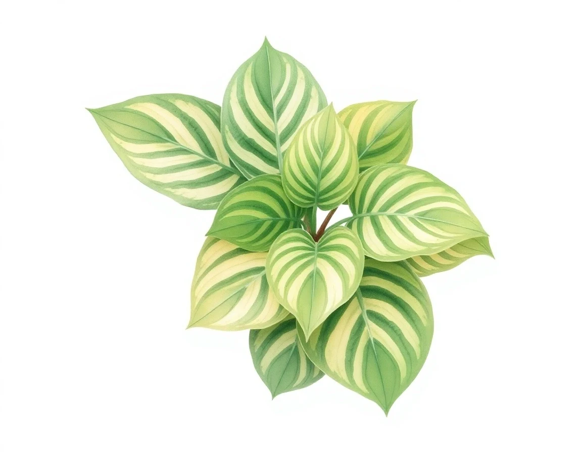 Watercolor illustration of Hosta 'Blue Freckles'