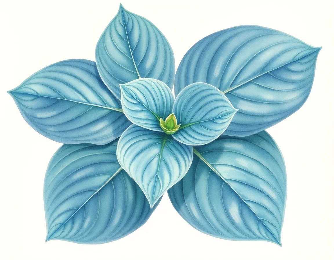 Watercolor illustration of Hosta 'Blue Gown'
