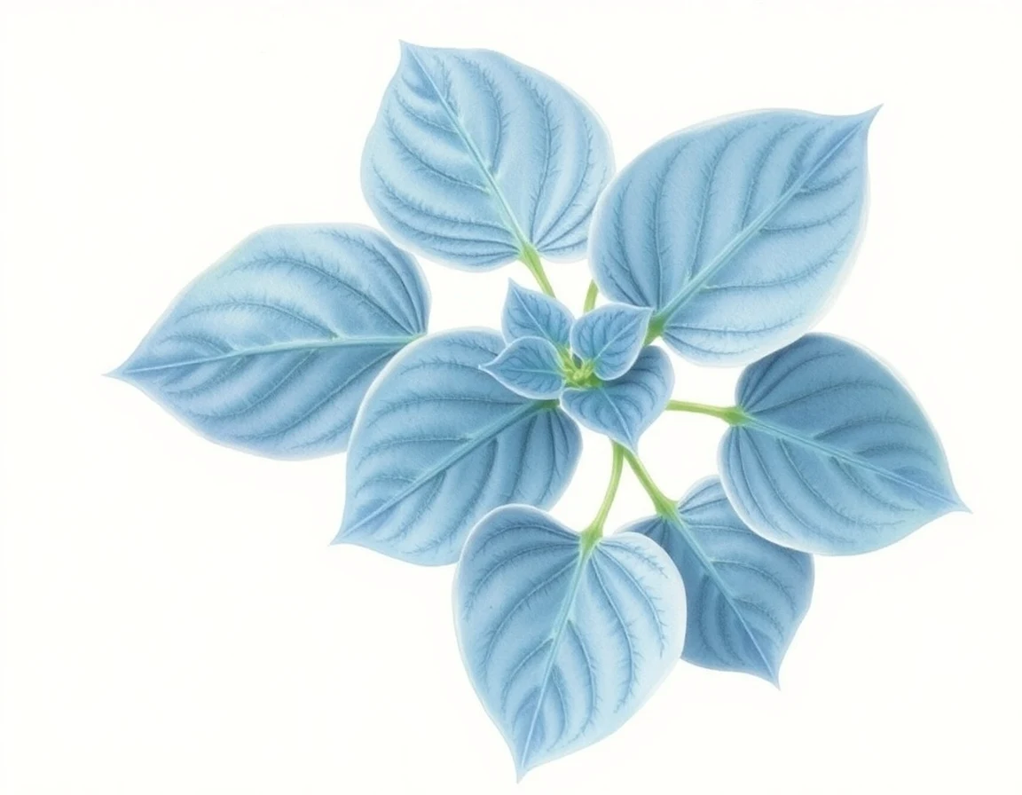 Watercolor illustration of Hosta 'Blue Ice'