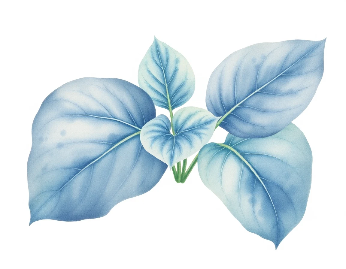 Watercolor illustration of Hosta 'Blue Lace'