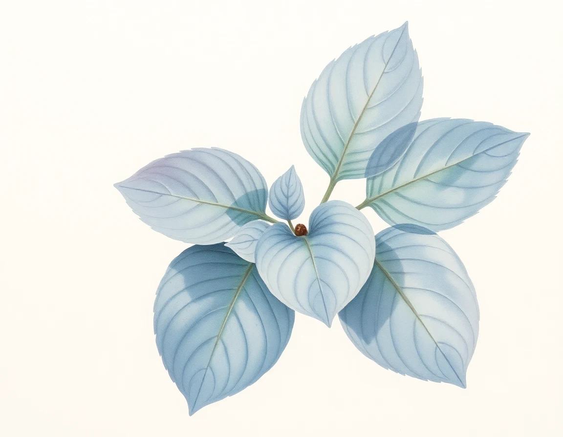 Watercolor illustration of Hosta 'Blue Line'