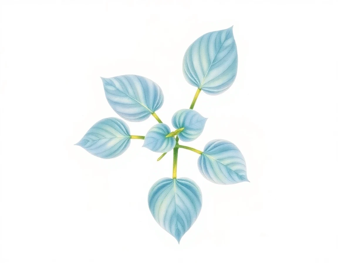 Watercolor illustration of Hosta 'Blue Maui'