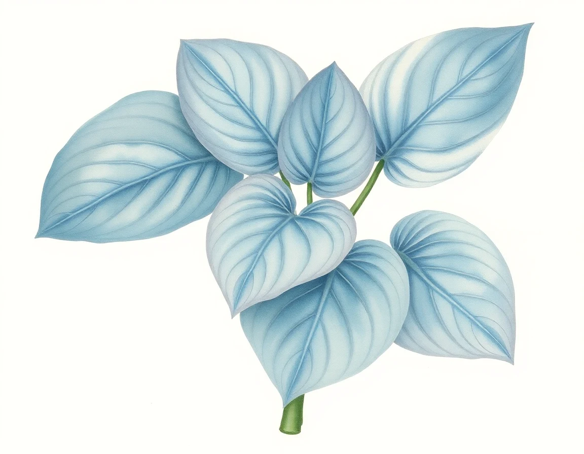 Watercolor illustration of Hosta 'Blue Mesa'