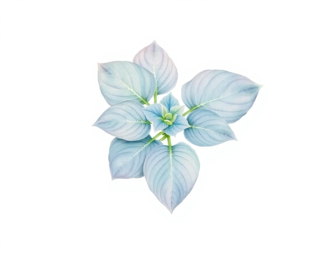 Watercolor illustration of Hosta 'Blue Monday'