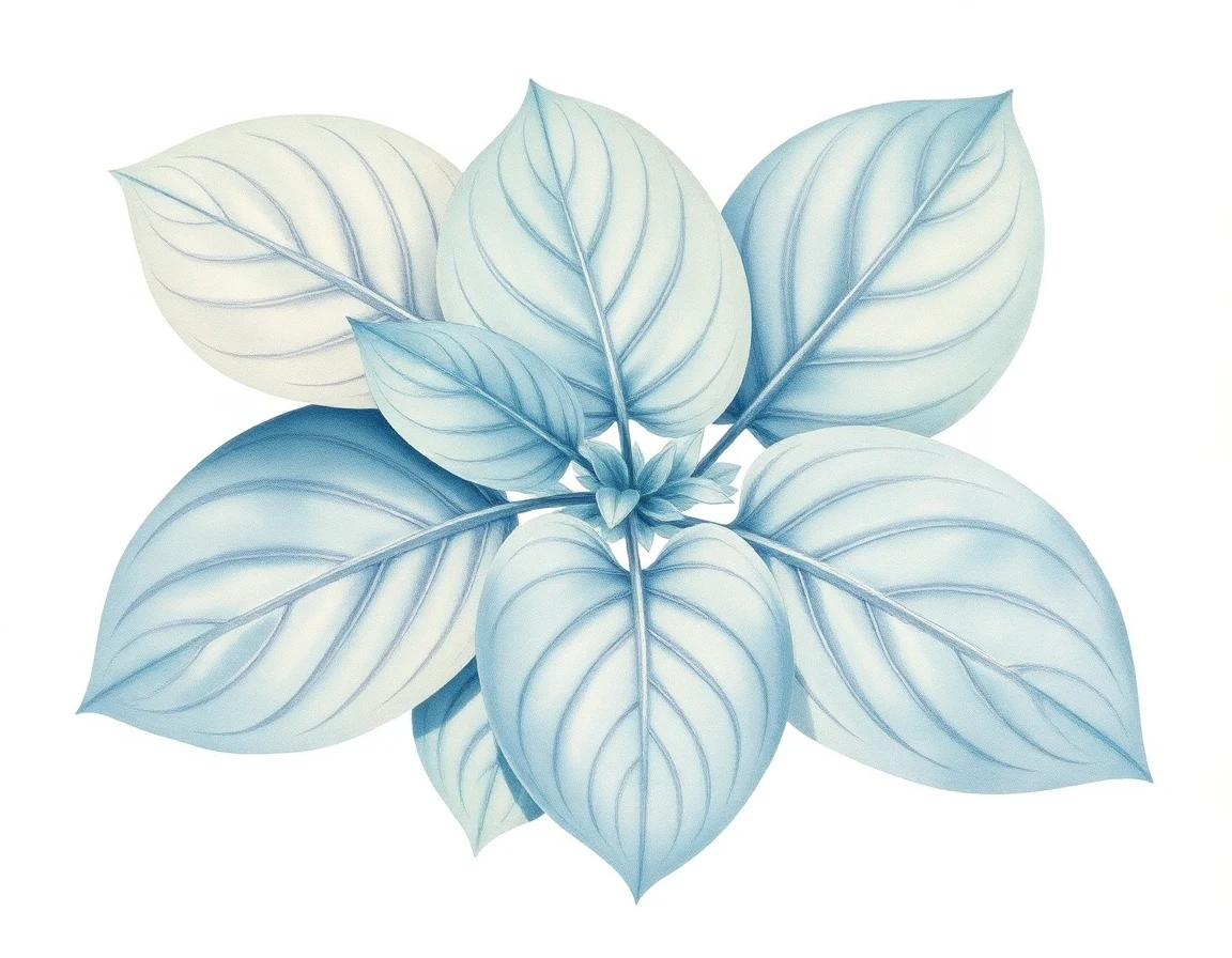 Watercolor illustration of Hosta 'Blue My Mind'