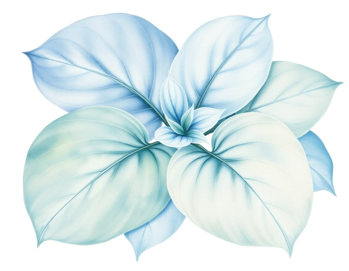 Watercolor illustration of Hosta 'Blue Perfection'
