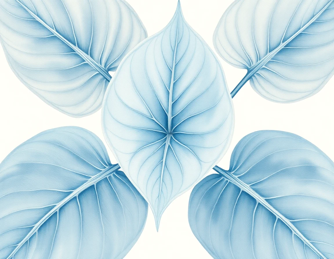 Watercolor illustration of Hosta 'Blue Ridge'
