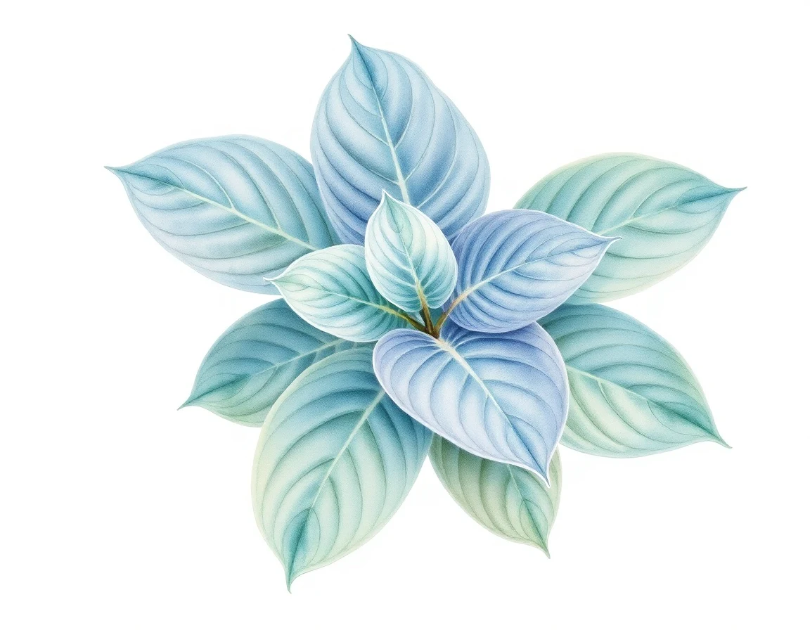 Watercolor illustration of Hosta 'Blue Sophistication'