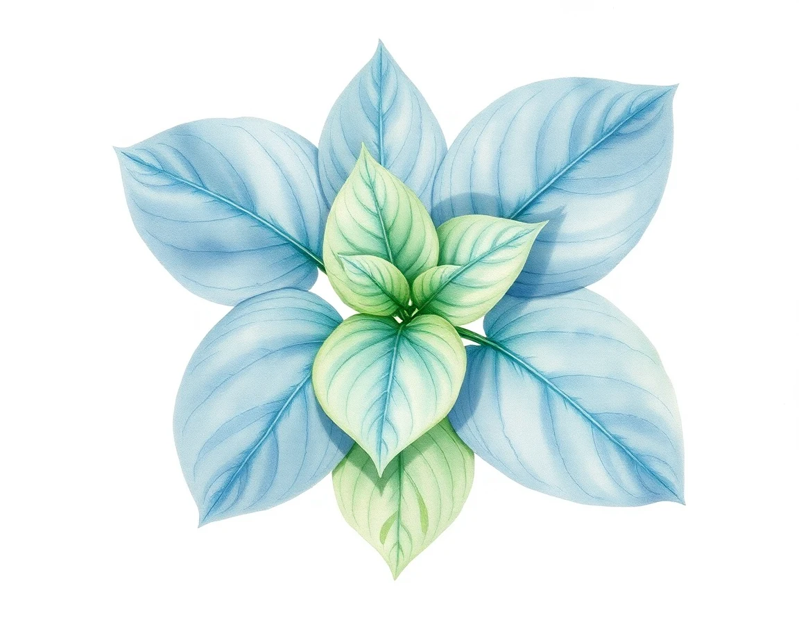 Watercolor illustration of Hosta 'Blue Star'
