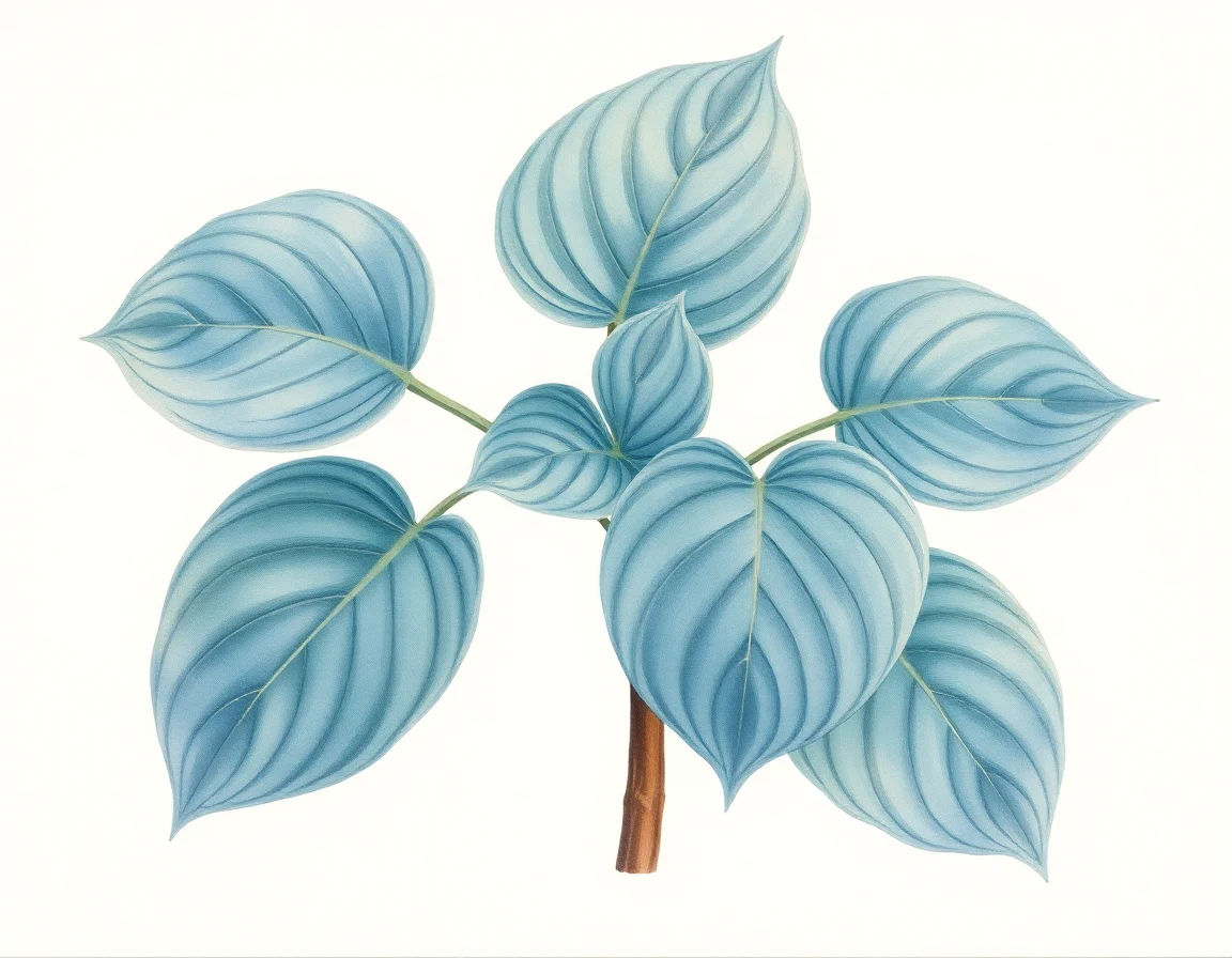 Watercolor illustration of Hosta 'Blue Tooth'
