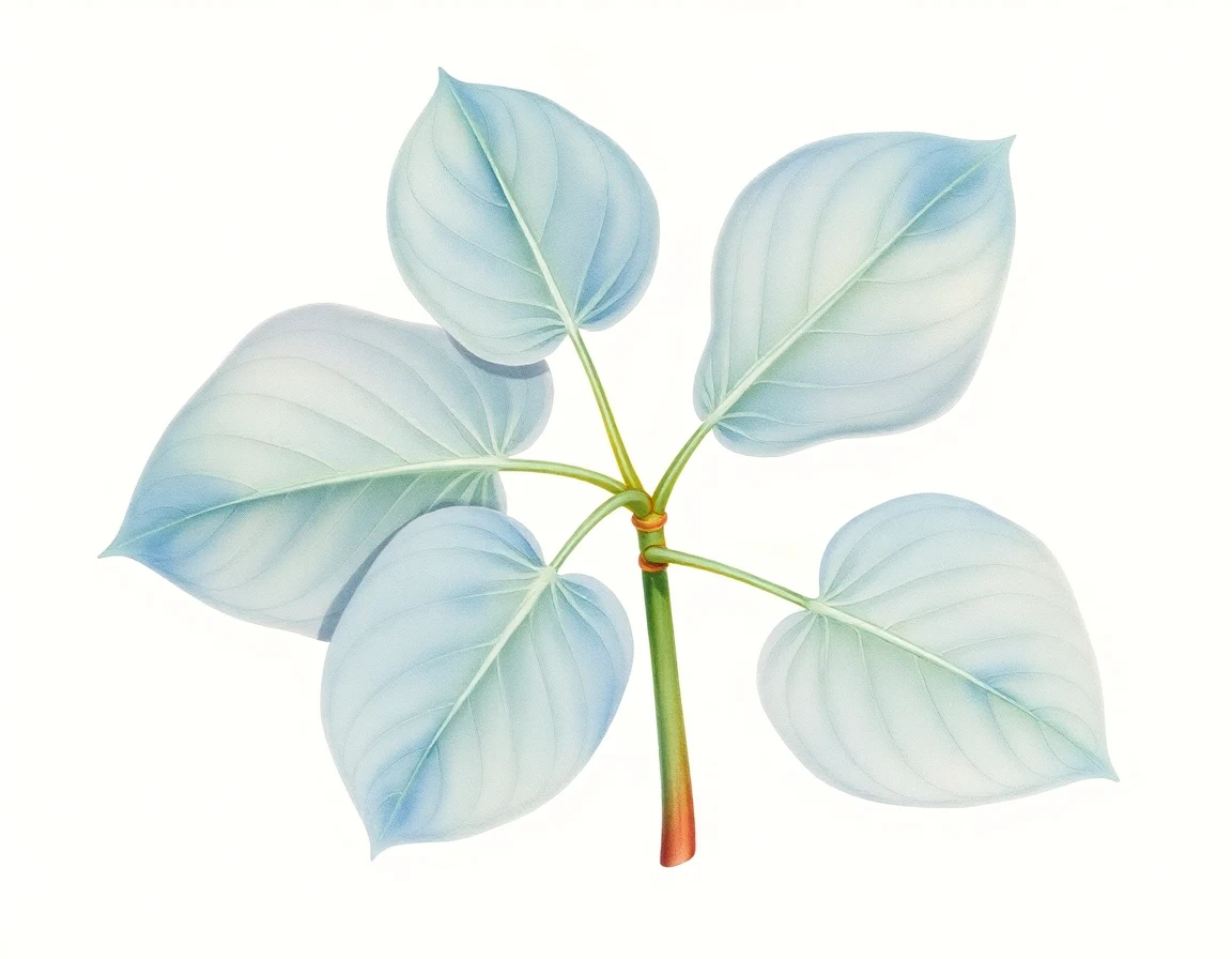 Watercolor illustration of Hosta 'Blue Valentine'