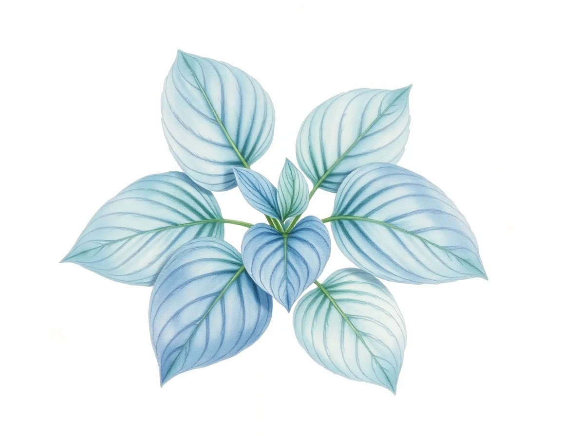 Watercolor illustration of Hosta 'Blue Vamp'
