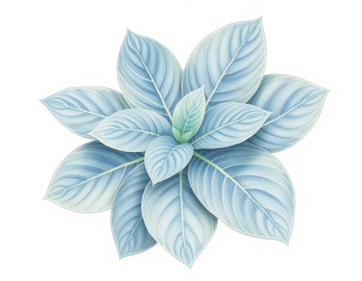 Watercolor illustration of Hosta 'Blue Wonder'