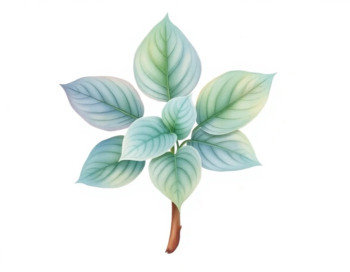 Watercolor illustration of Hosta 'Blue You Bet'