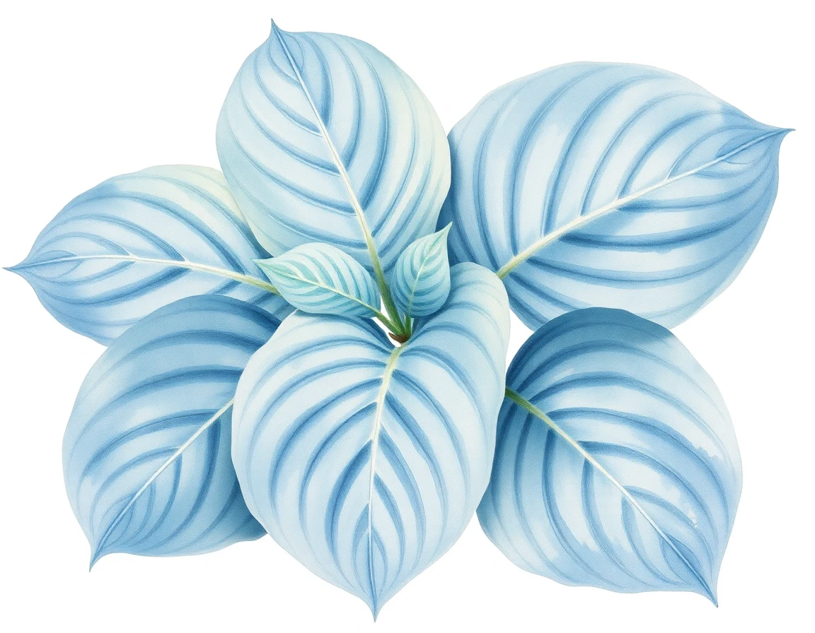 Watercolor illustration of Hosta 'Bluebeard's Castle'