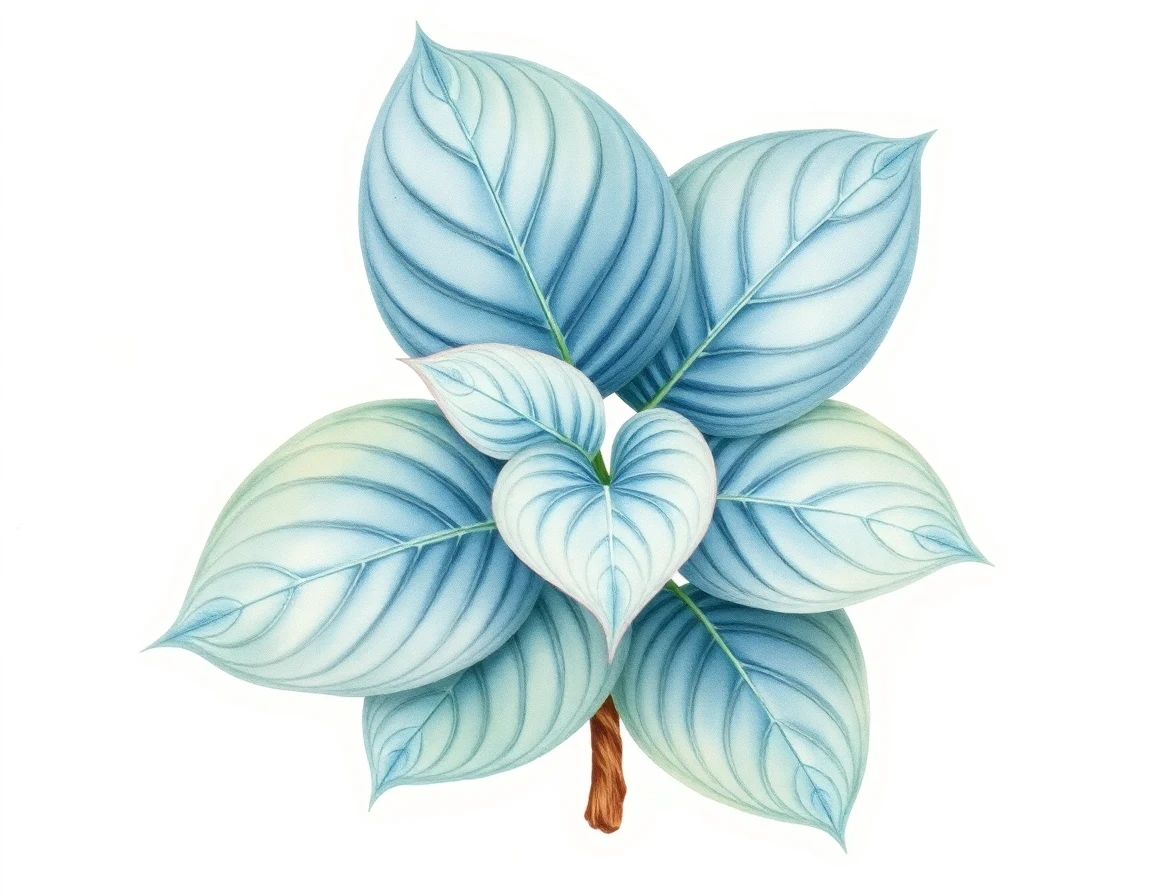 Watercolor illustration of Hosta 'Bluebird'