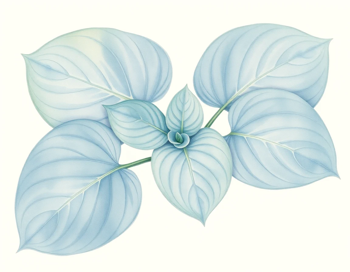 Watercolor illustration of Hosta 'Blueper'