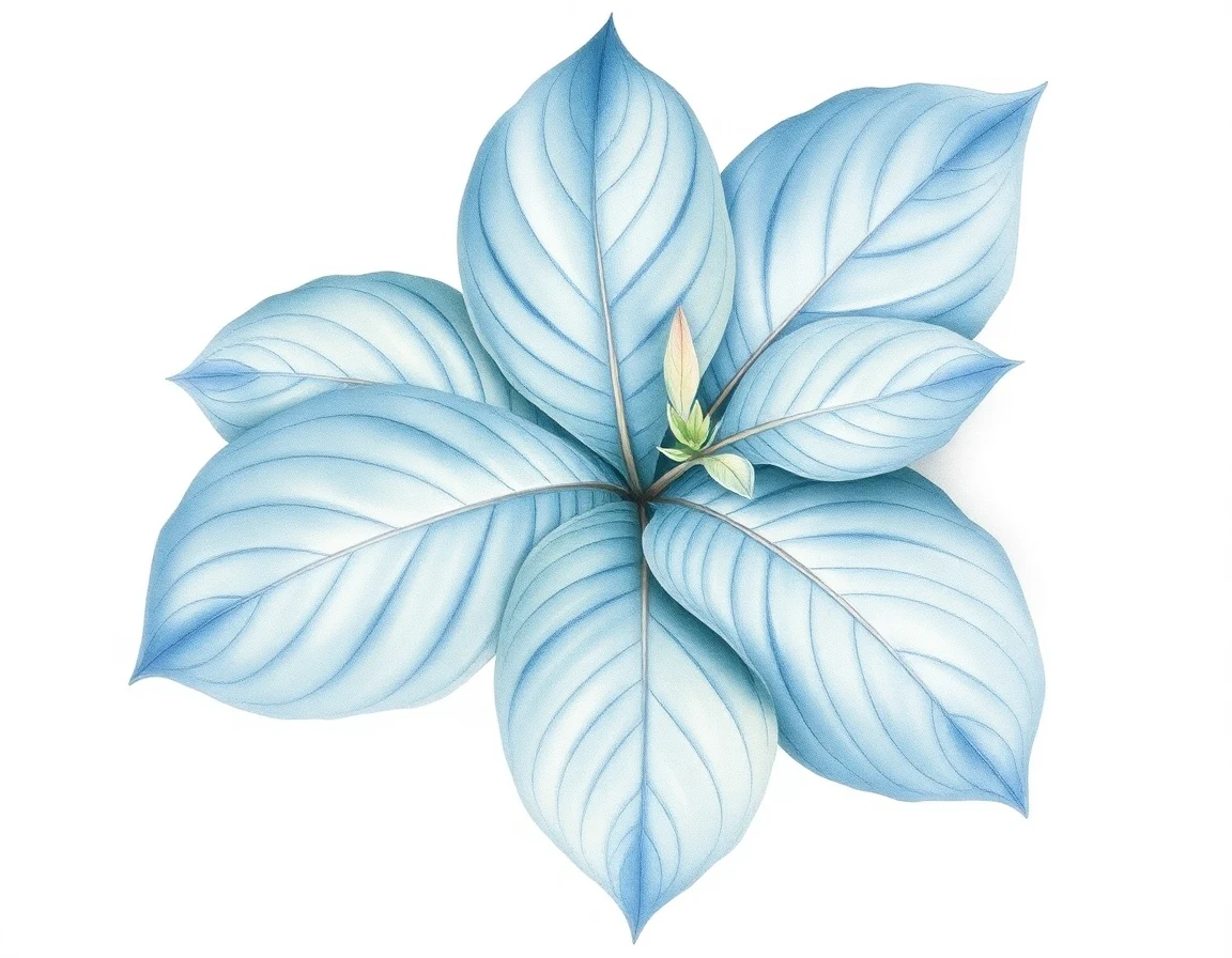 Watercolor illustration of Hosta 'Blues in the Night'