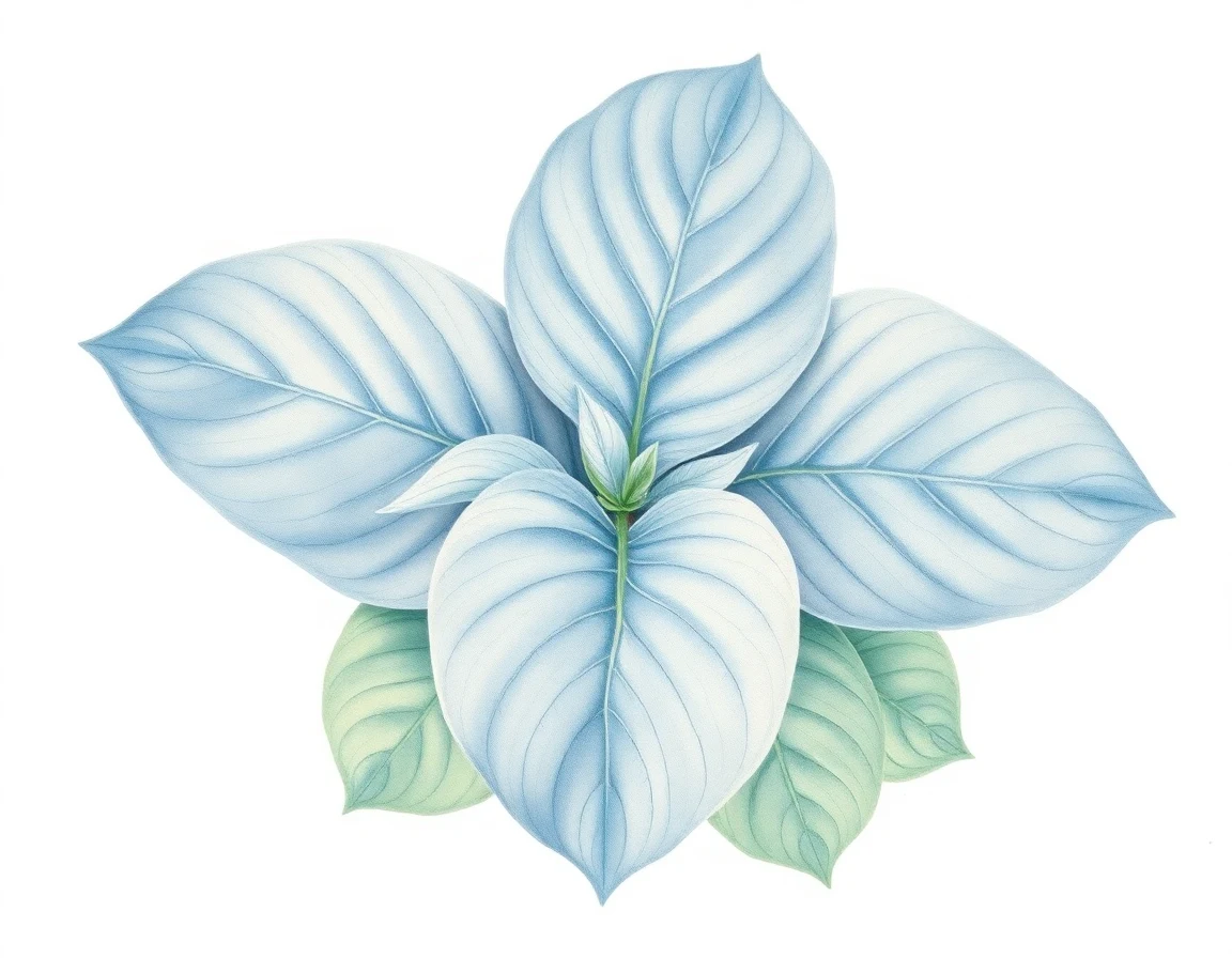Watercolor illustration of Hosta 'Bluestone'